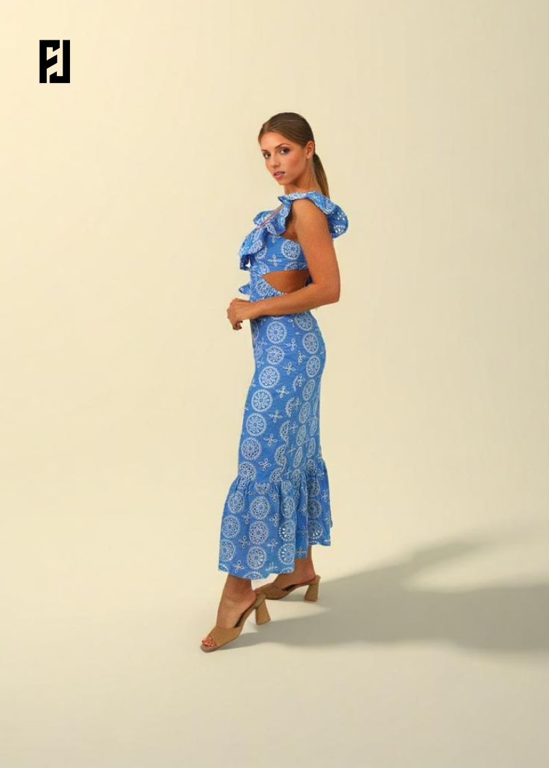 Robe Longue Été 2025 – Dos Nu & Broderie Ajourée, Esprit Plage Chic