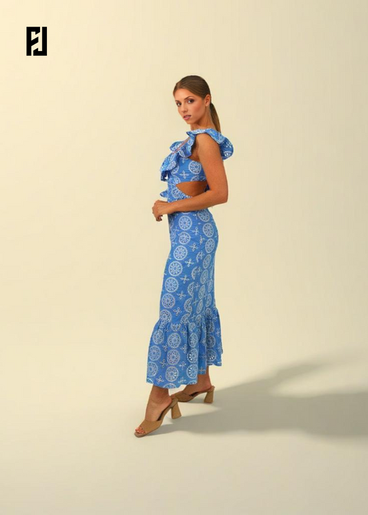 Robe Longue Été 2025 – Dos Nu & Broderie Ajourée, Esprit Plage Chic