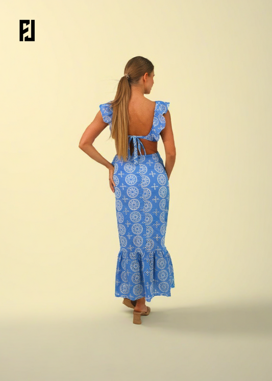 Robe Longue Été 2025 – Dos Nu & Broderie Ajourée, Esprit Plage Chic