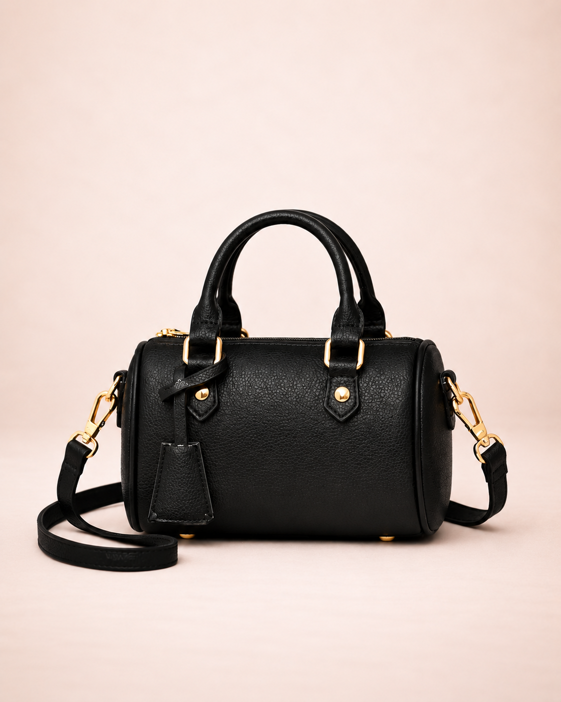 Sac Boston vintage en cuir marron