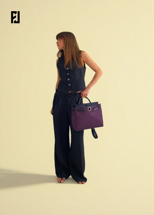 Ensemble Femme Été 2 Pièces – Gilet Sans Manches & Pantalon Large en Lin et Coton, Style Chic Bureau