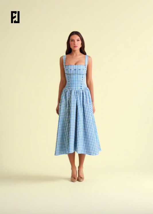 Robe d’Été à Carreaux – Silhouette Chic & Détails Pratiques