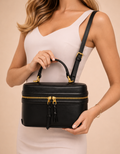Sac Bandoulière Chaîne Dorée Texture Tissu Chic | Fondelier