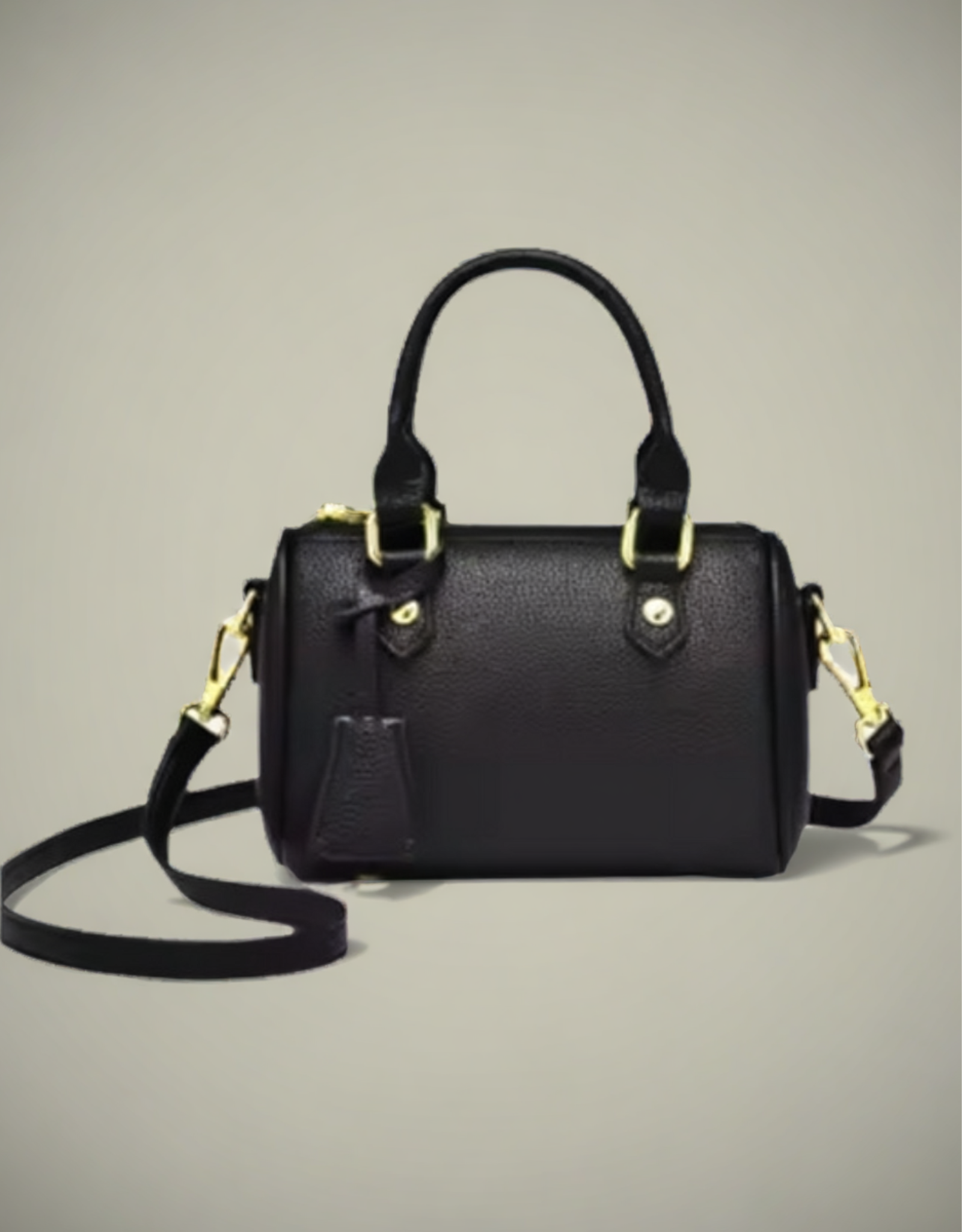 Sac Boston vintage en cuir marron