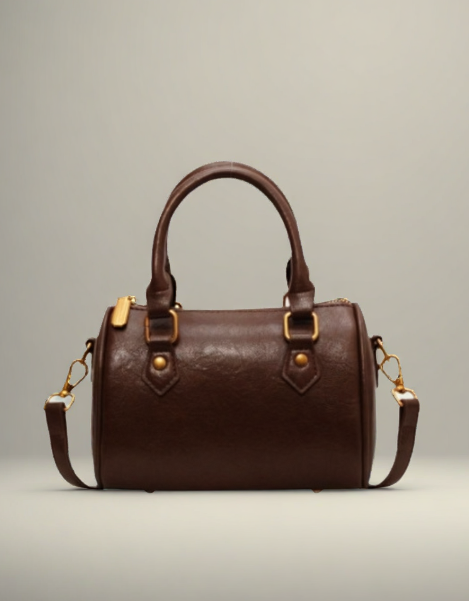 Sac Boston vintage en cuir marron