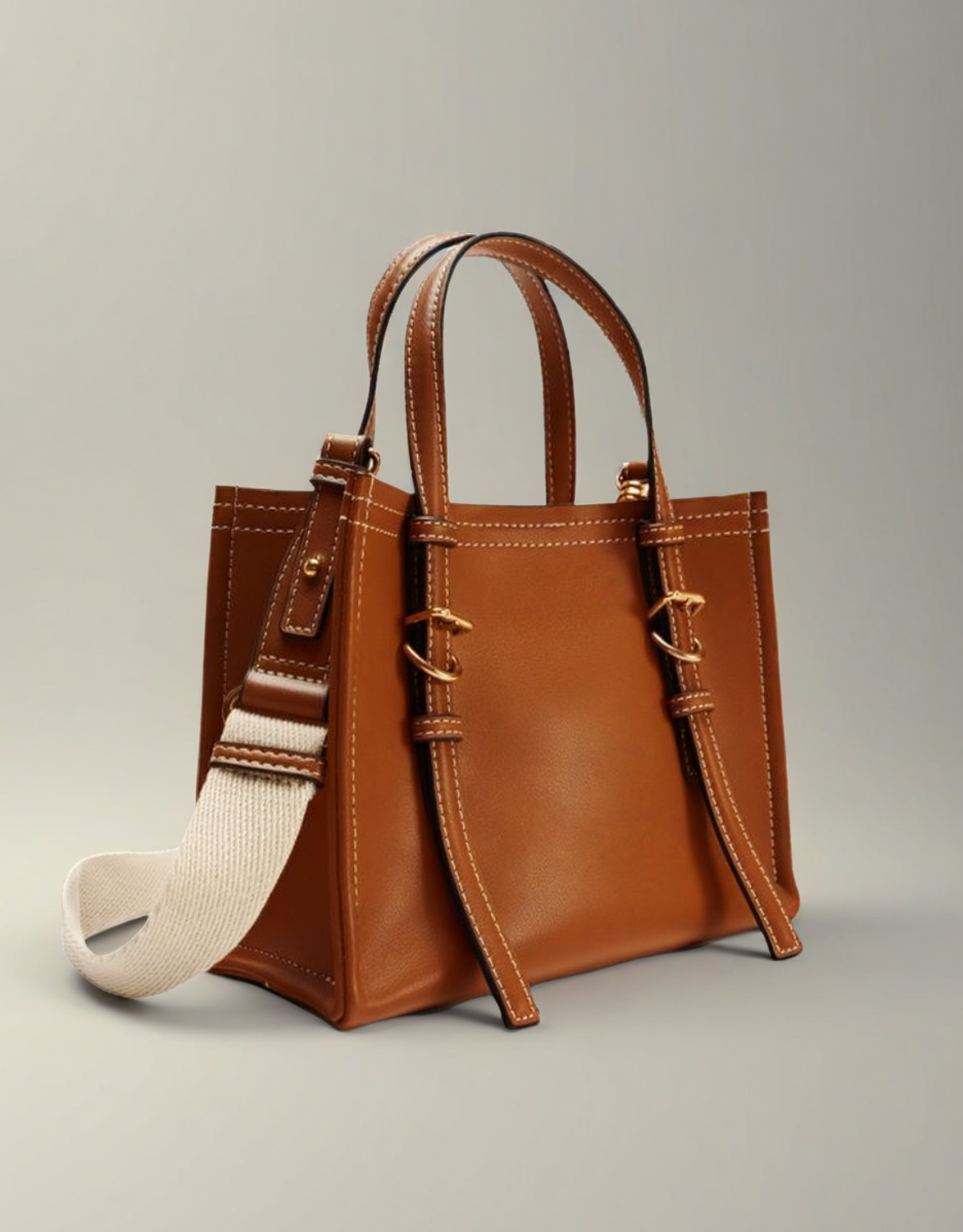 Sac Tote Élégant en Cuir Marron