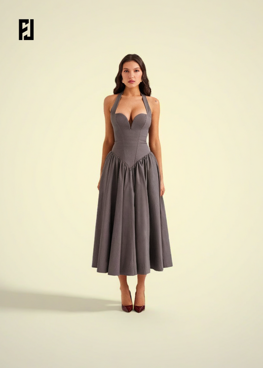 Robe – Moulante Rouge, Col Halter, Élégante pour Soirée | Casual & Événements