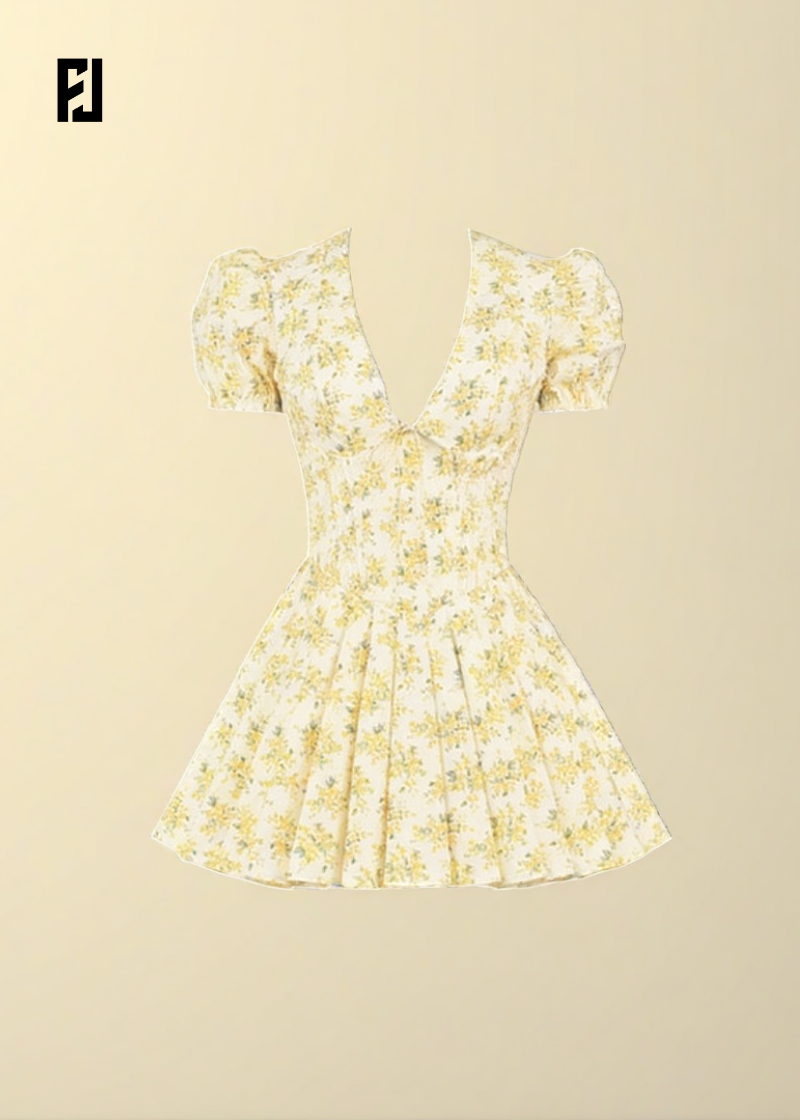 Robe Mini Fleurie – Robe d’Été Imprimée pour Soirée Chic