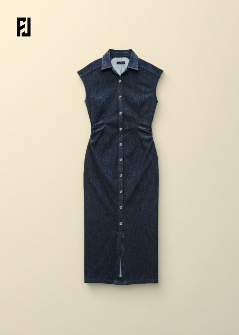 Robe Longue en Jean Bleu Foncé | Tendance & Chic