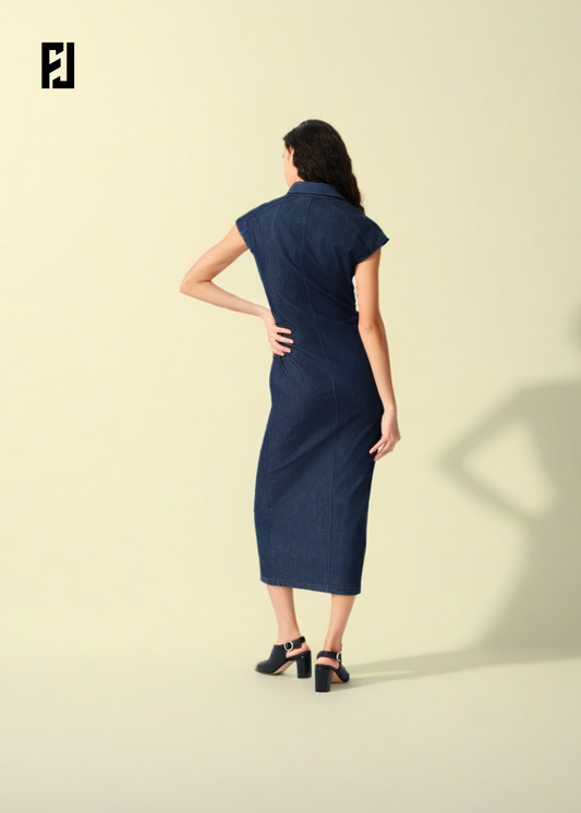 Robe Longue en Jean Bleu Foncé | Tendance & Chic