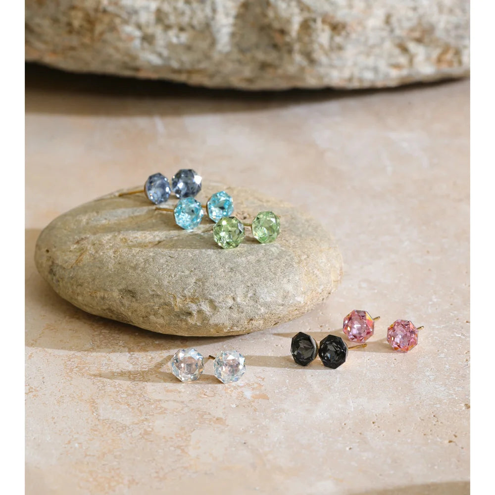Puces d’oreilles avec cristal Aura