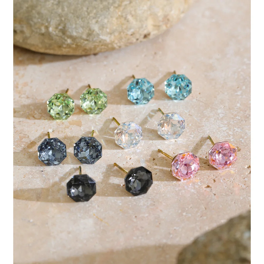 Puces d’oreilles avec cristal Aura