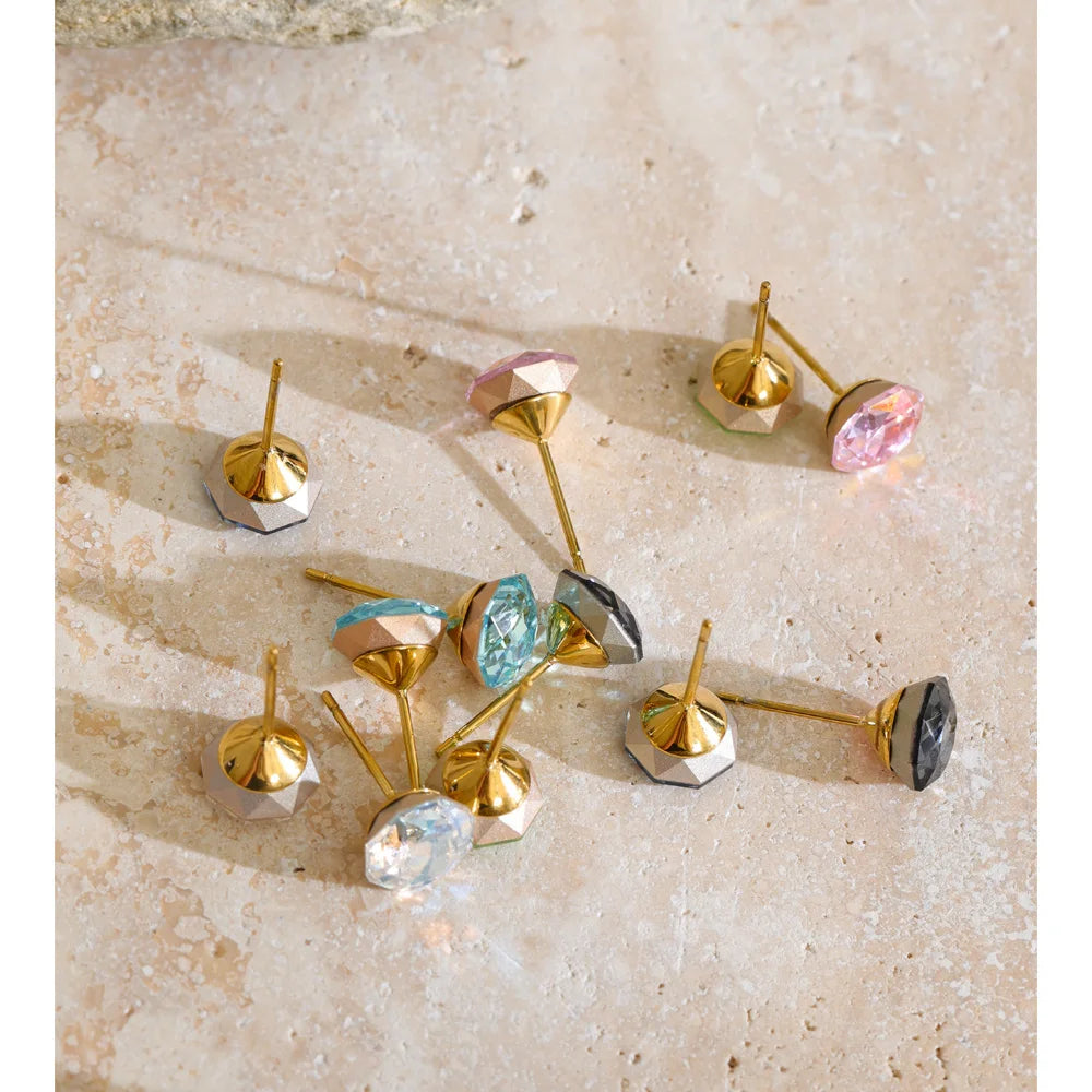 Puces d’oreilles avec cristal Aura