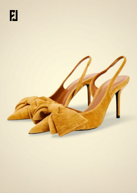 Escarpins Femme Élégants à Nœud – Bout Pointu, Talons Fins, Velours Chic pour Soirée & Cérémonie