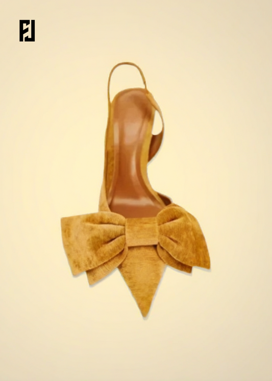 Escarpins Femme Élégants à Nœud – Bout Pointu, Talons Fins, Velours Chic pour Soirée & Cérémonie