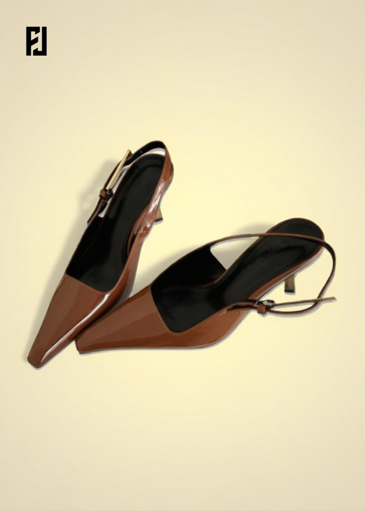 Sandales à Talons Hauts – Bout Pointu & Boucle Métal Chic