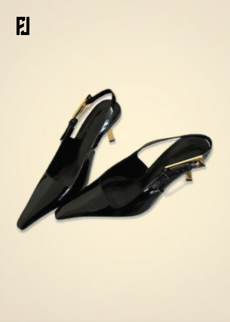 Sandales à Talons Hauts – Bout Pointu & Boucle Métal Chic