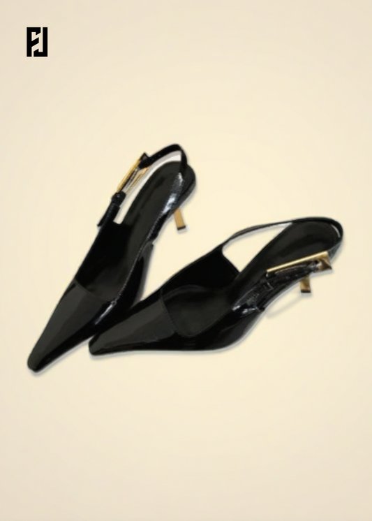 Sandales à Talons Hauts – Bout Pointu & Boucle Métal Chic