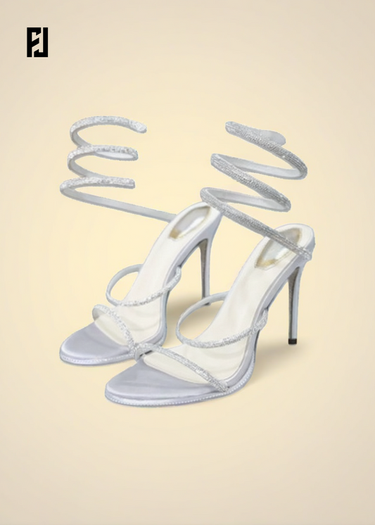 Sandales Gladiateur Luxe – Strass Cristal & Talons Fins Hauts
