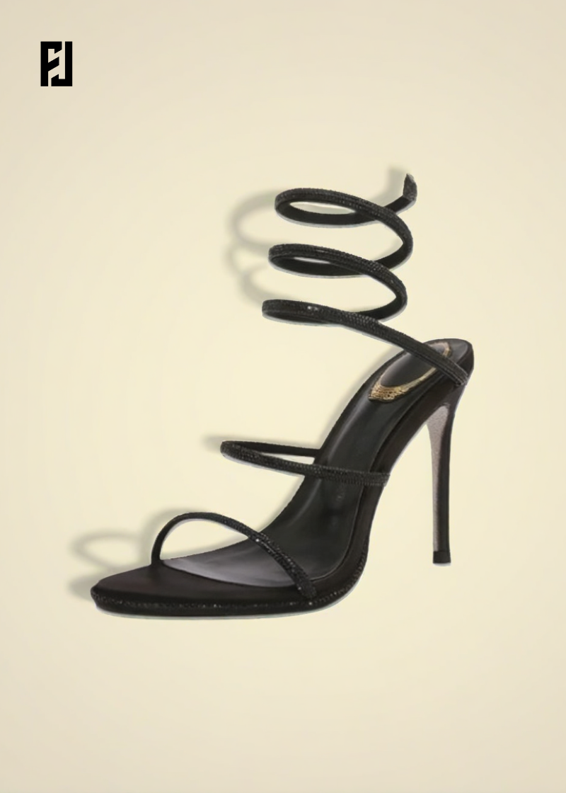 Sandales Gladiateur Luxe – Strass Cristal & Talons Fins Hauts