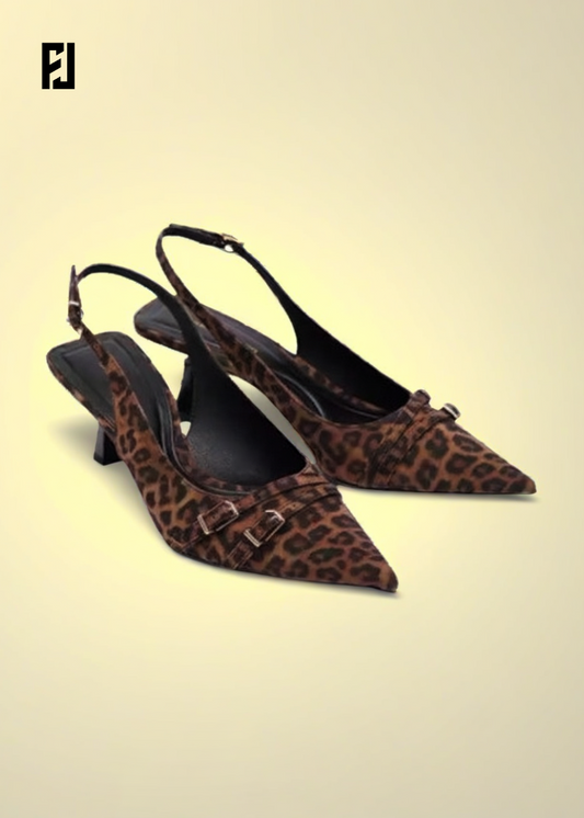 Sandales à Talons Hauts Léopard – Élégance Audacieuse pour Soirée