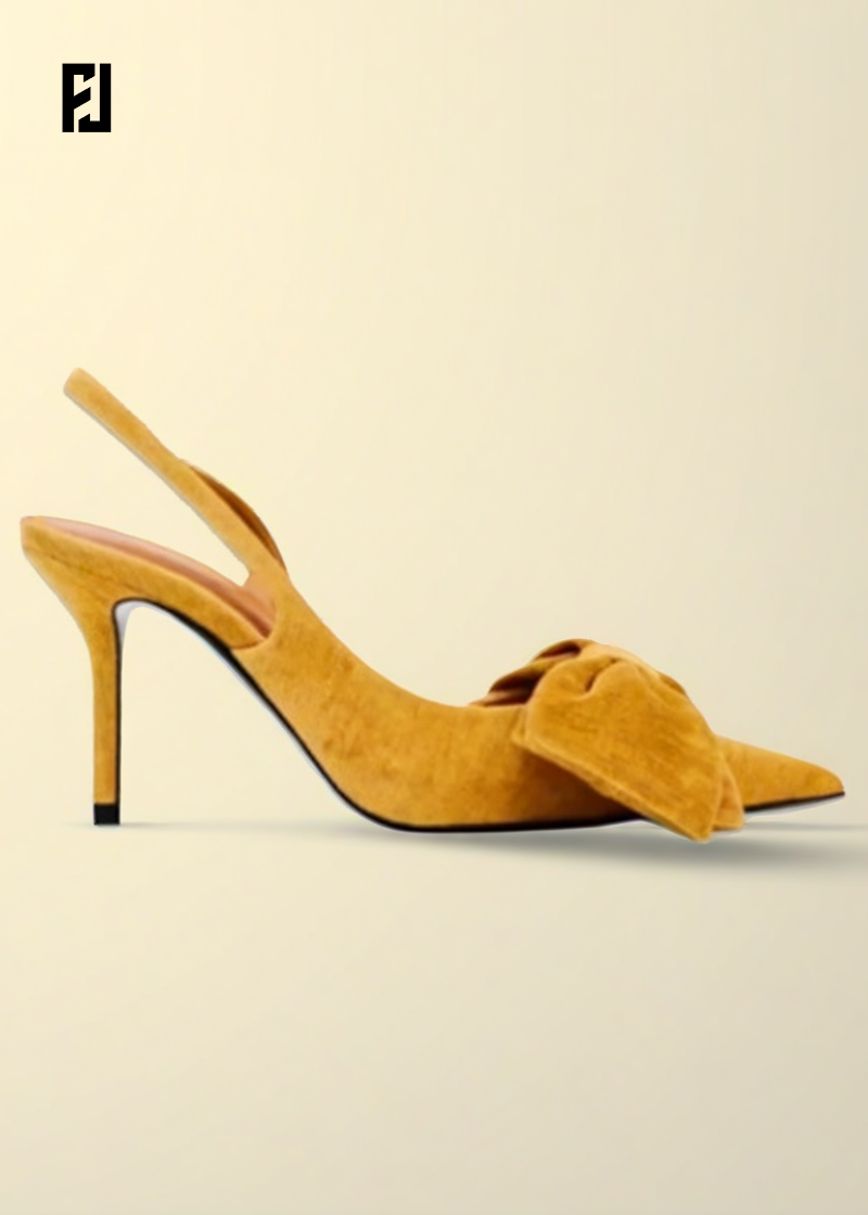 Escarpins Élégants Femme – Nœud Décoratif, Bout Pointu & Talons Fins