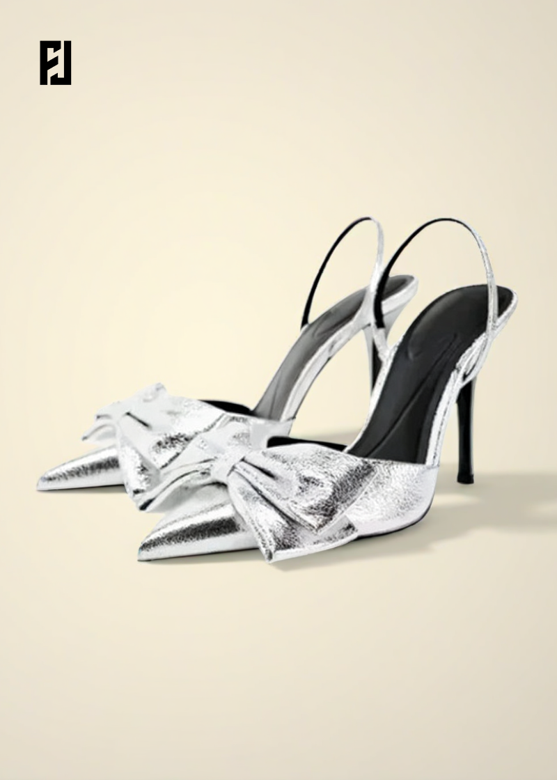 Sandales à Talons Métallique Fondelier avec Nœud Chic