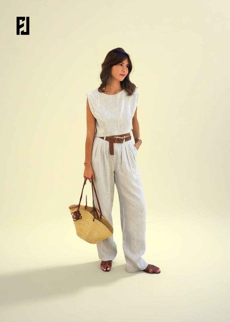 Fondelier ensemble femme lin coton chic élégant et confortable