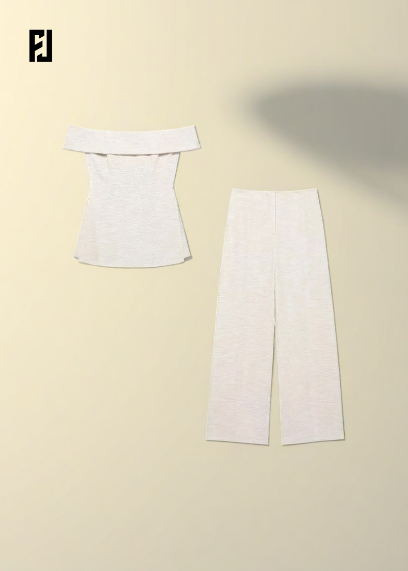 Ensemble Femme Chic – Corset Dos Nu à Fermeture Zippée - Pantalon Large, Style Élégant