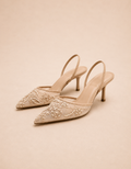 Chaussures femme Fondelier à talons aiguilles avec broderies délicates pour une allure élégante