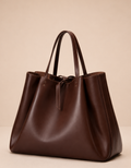 Sac seau plissé femme Fondelier en cuir élégant