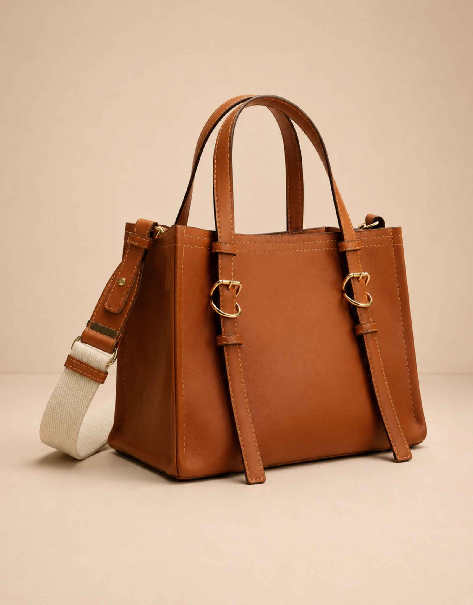 Sac Tote Élégant en Cuir Marron