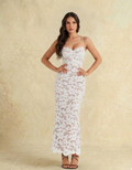 Robe Longue Dentelle Blanche Lacets Romantique | Fondelier