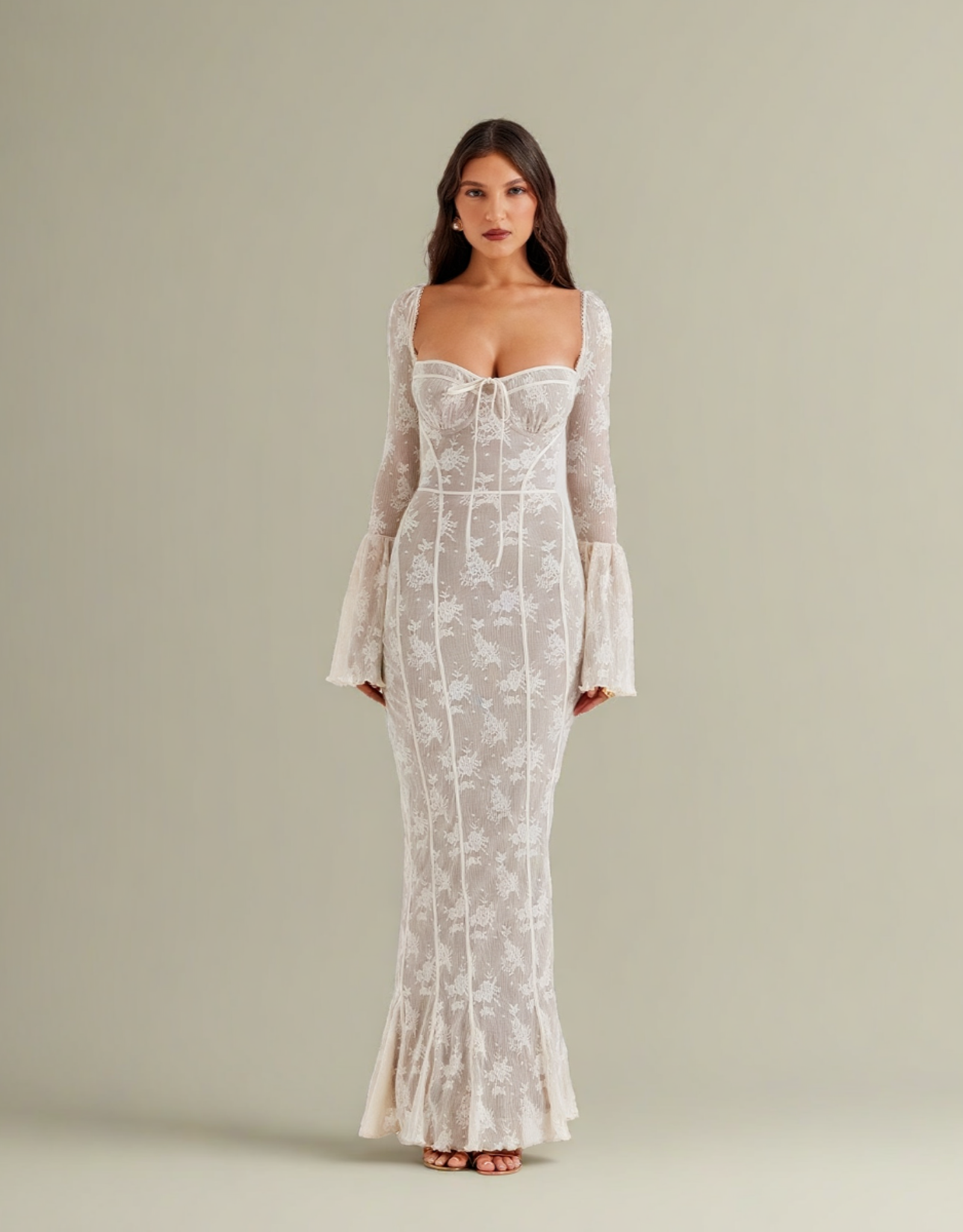 Robe Maxi Chic avec Manches Évasées