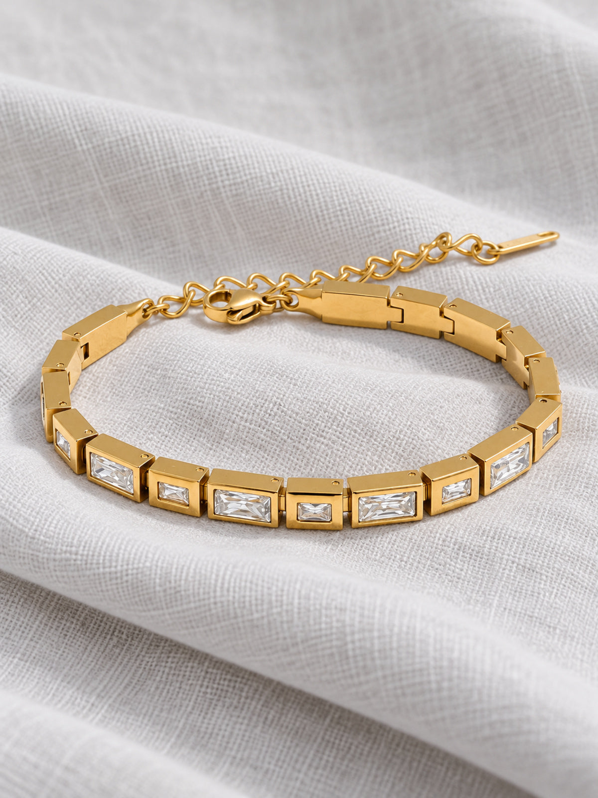 Frame Zirconia Link Bracelet — editorial still life