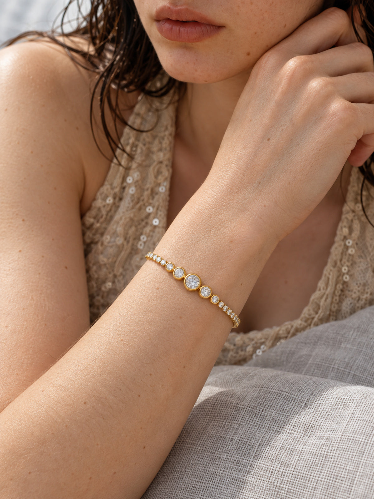 Radiance Zirconia Bracelet — worn view