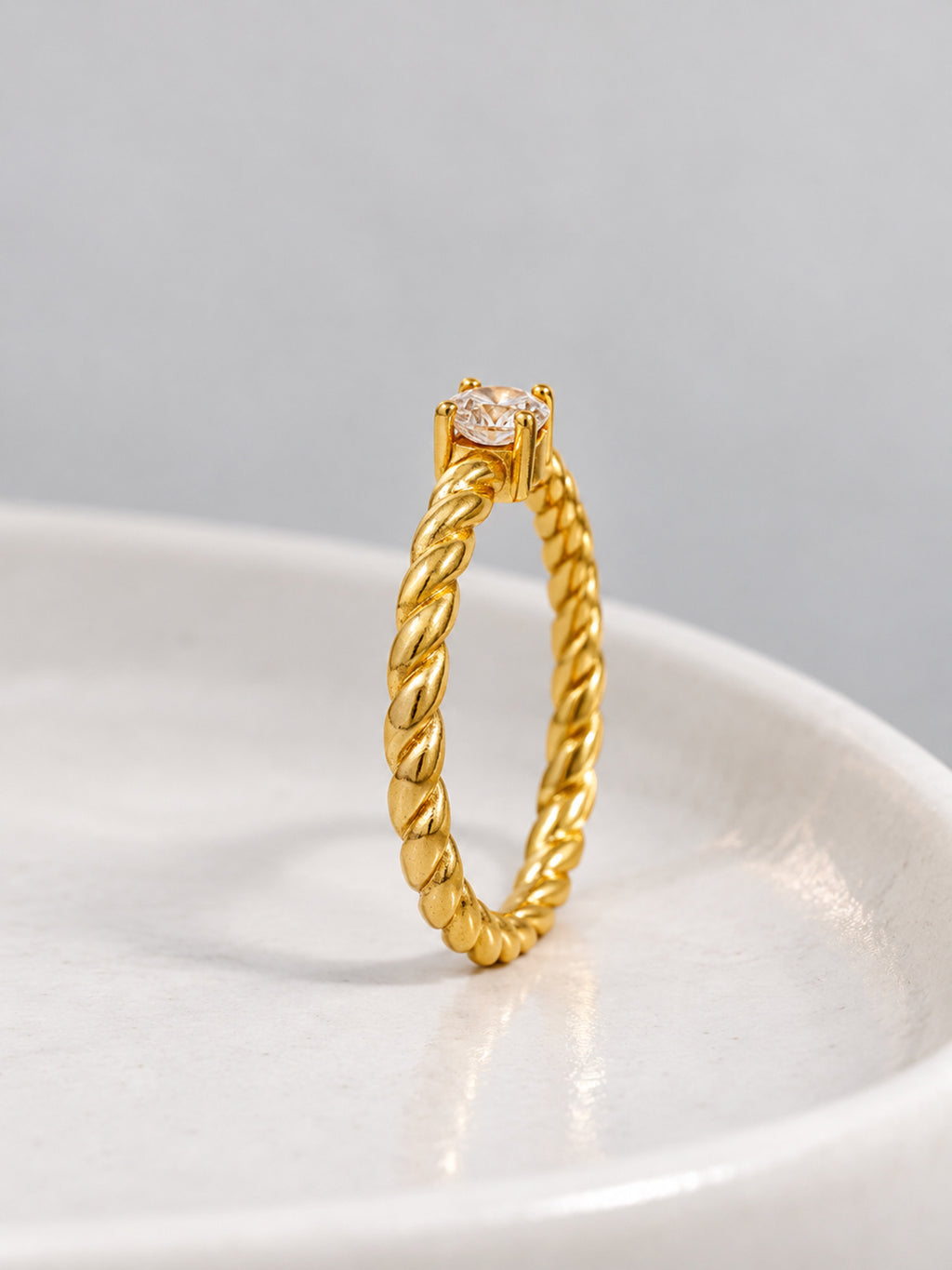 Twist Zirconia Ring — detail view