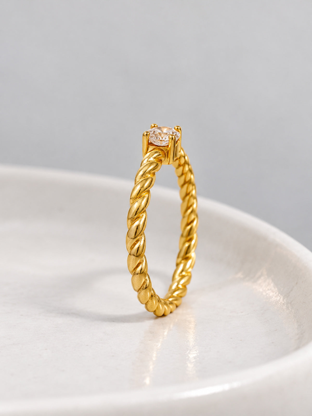 Twist Zirconia Ring — detail view