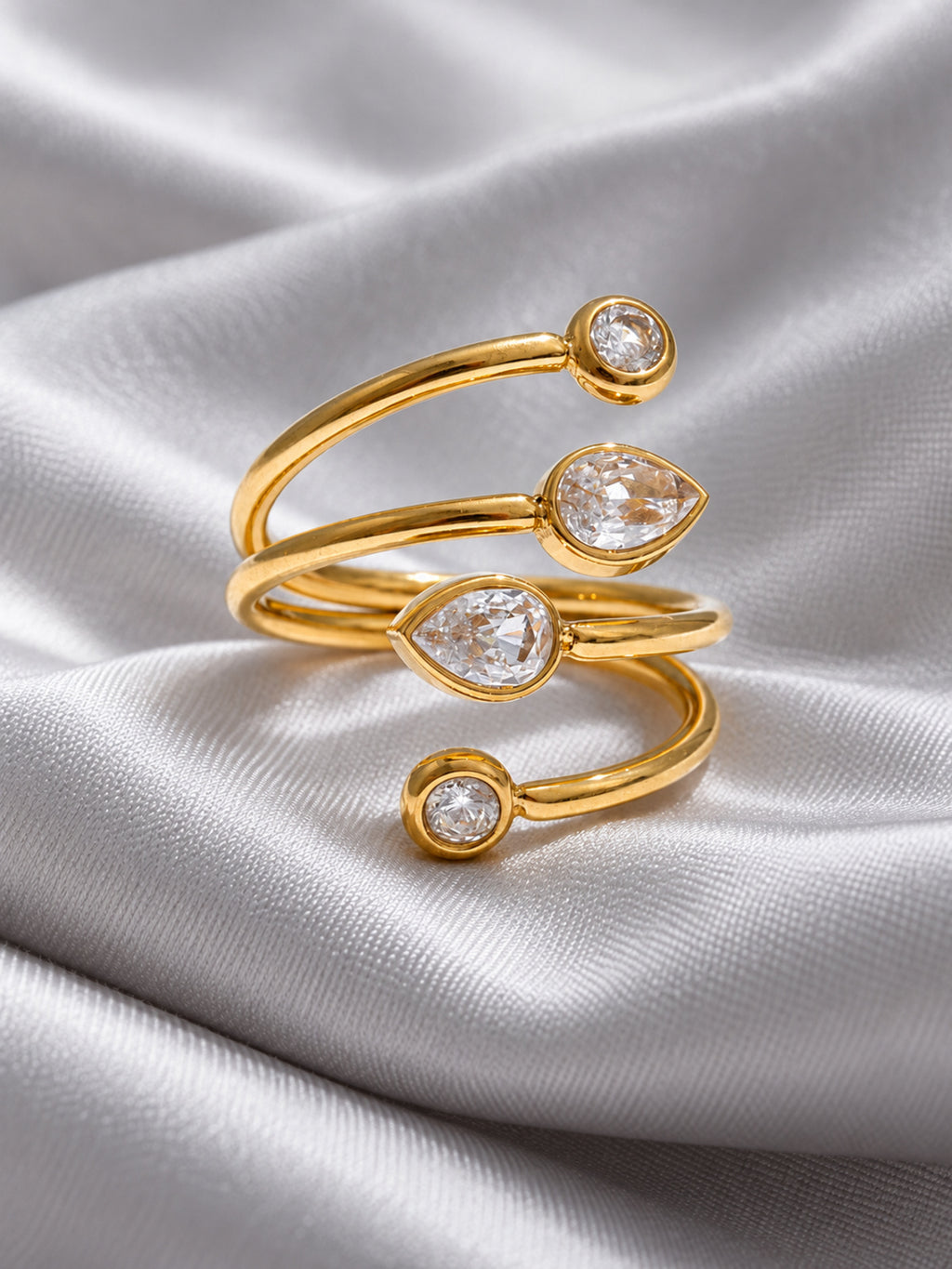 Constellation Zirconia Ring — editorial still life