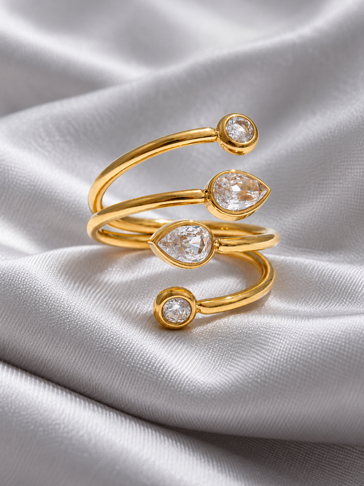 Constellation Zirconia Ring — editorial still life