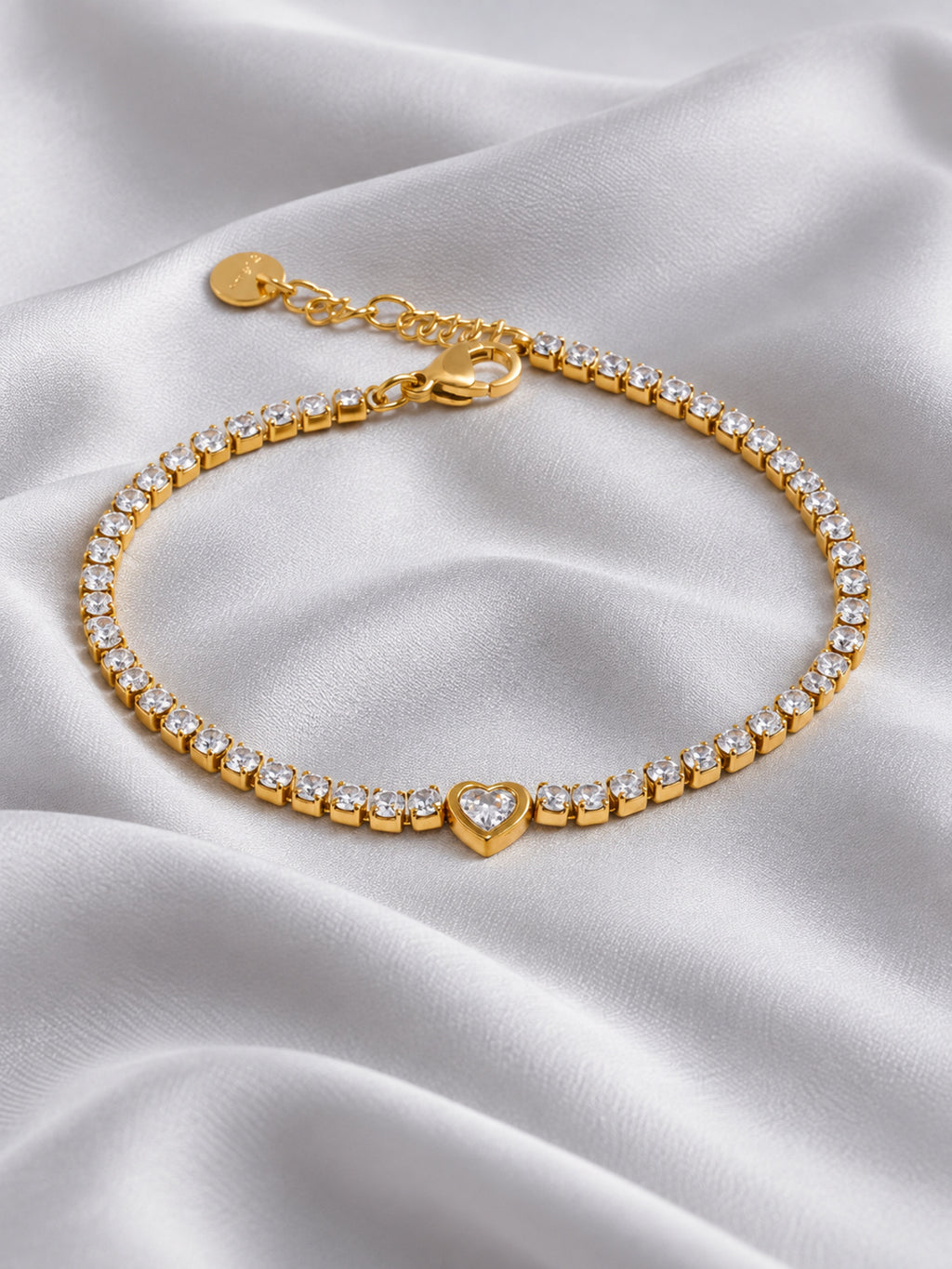 Heartbeat Zirconia Bracelet — editorial still life