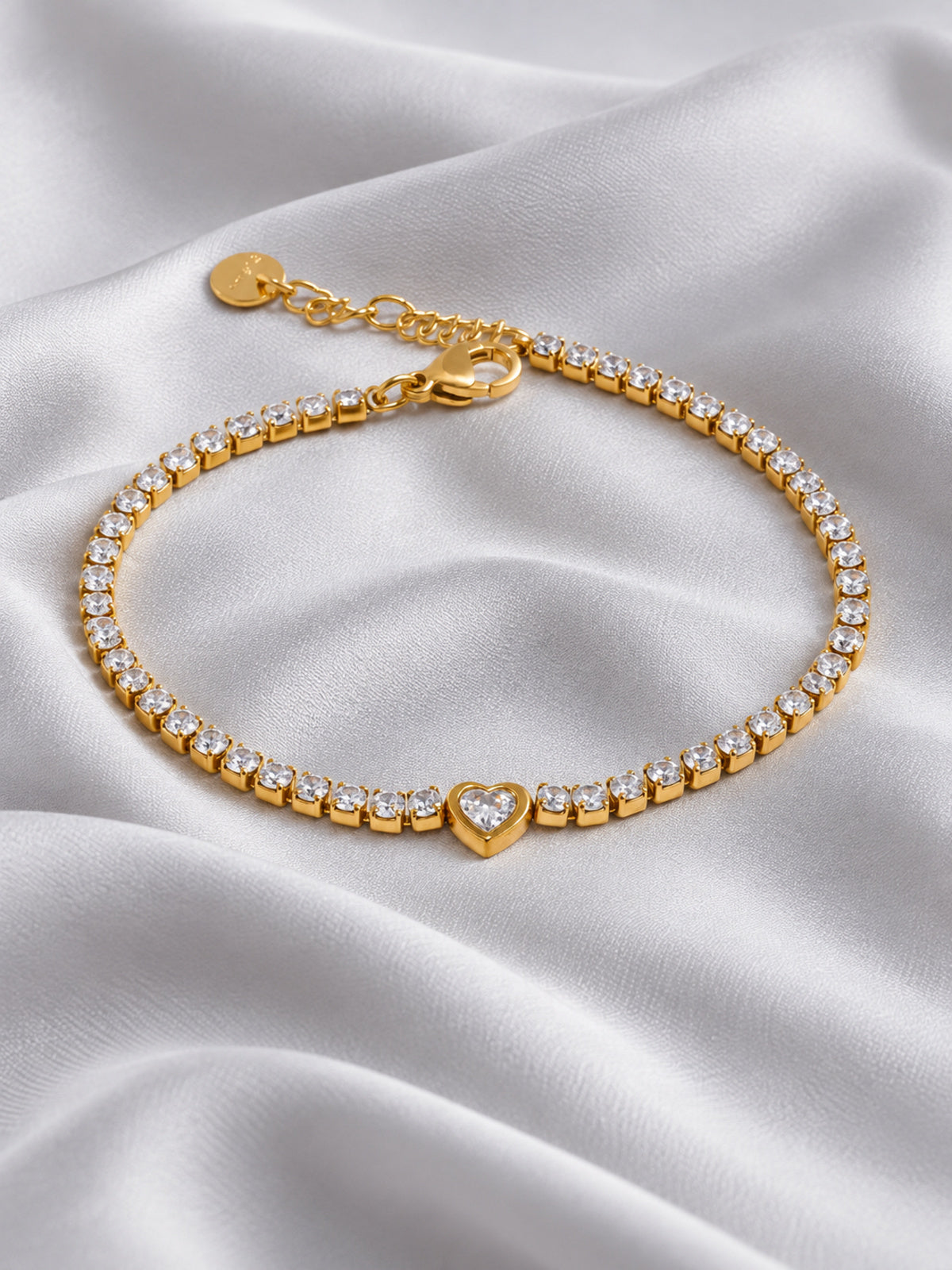 Heartbeat Zirconia Bracelet — editorial still life