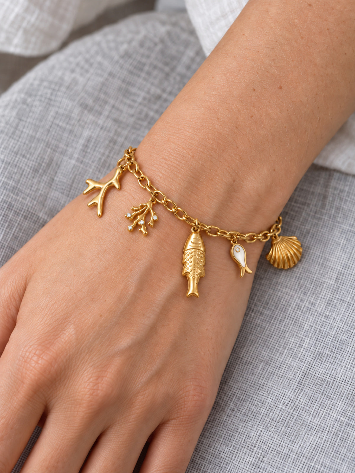 Marina Ocean Charm Bracelet — worn view