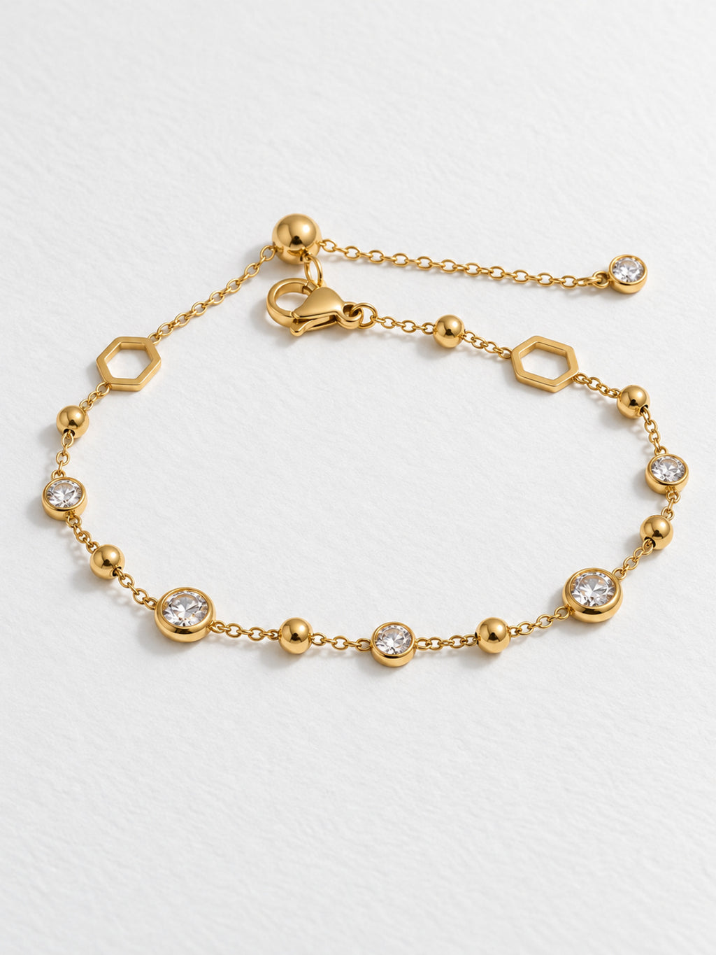 Lumière Zirconia Chain Bracelet — product view