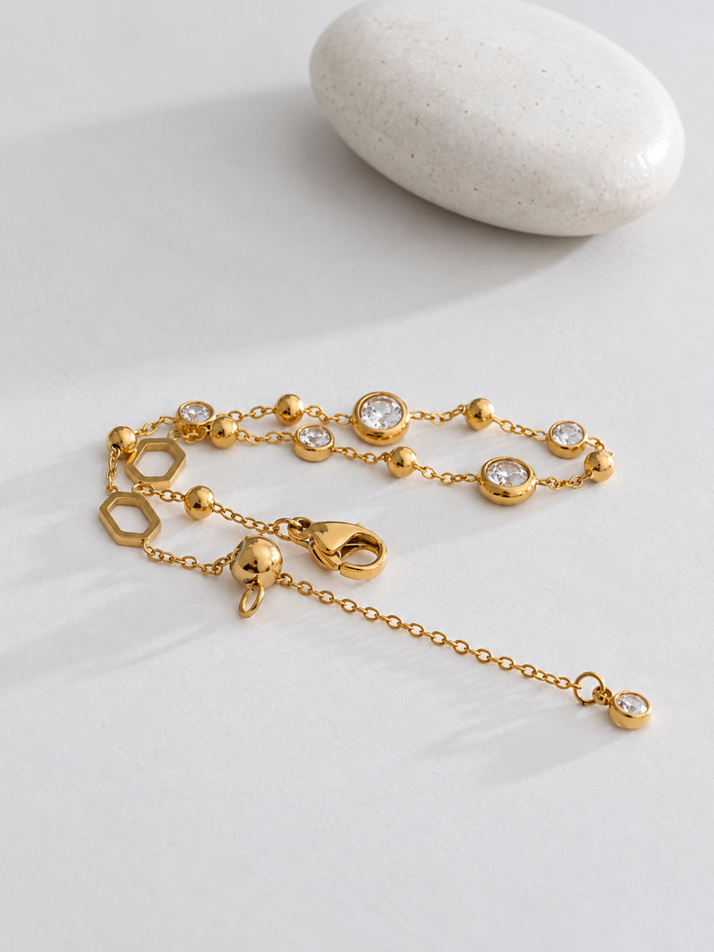Lumière Zirconia Chain Bracelet — detail view