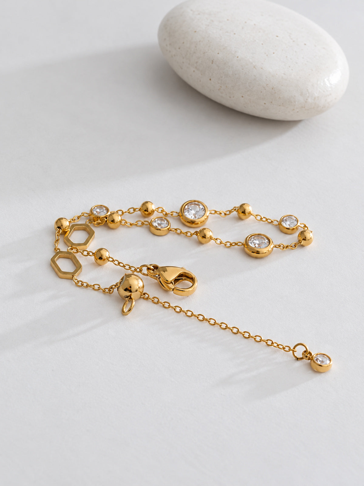 Lumière Zirconia Chain Bracelet — detail view