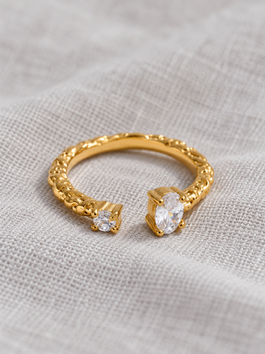 Braid Zirconia Ring — editorial still life