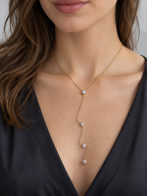 Celeste Drop Necklace — worn view