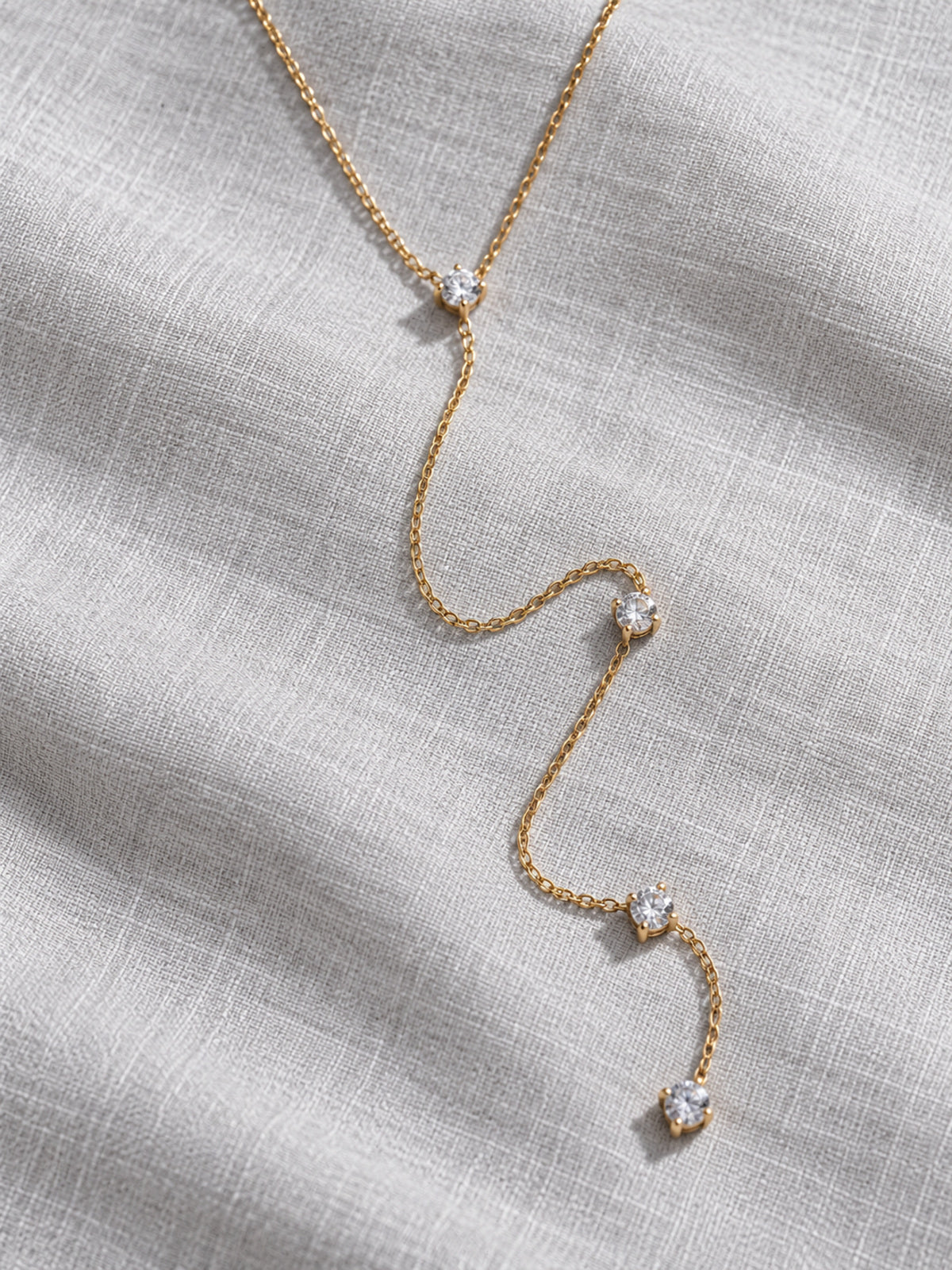 Celeste Drop Necklace — editorial still life