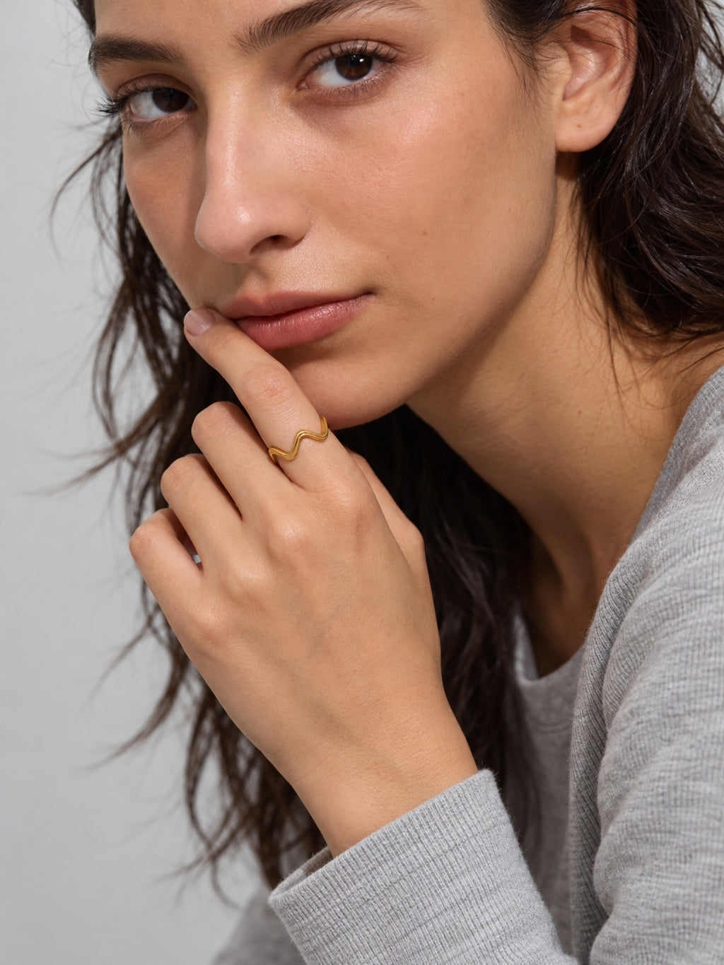 Contour Wave Ring — worn view